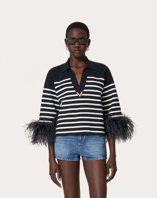 Red Valentino MAGLIA IN COTONE CON PIUME Outlet