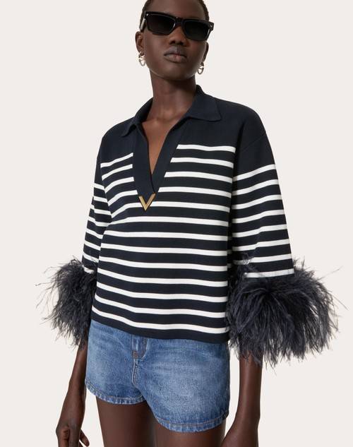 Red Valentino MAGLIA IN COTONE CON PIUME Outlet