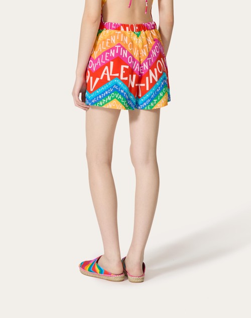 Red Valentino SHORTS IN CREPE DE CHINE VALENTINO CHEVRON 24 Italy