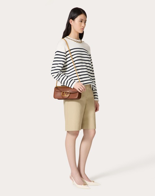 Red Valentino BERMUDA IN DIAGONAL COTTON LINEN Nuovo