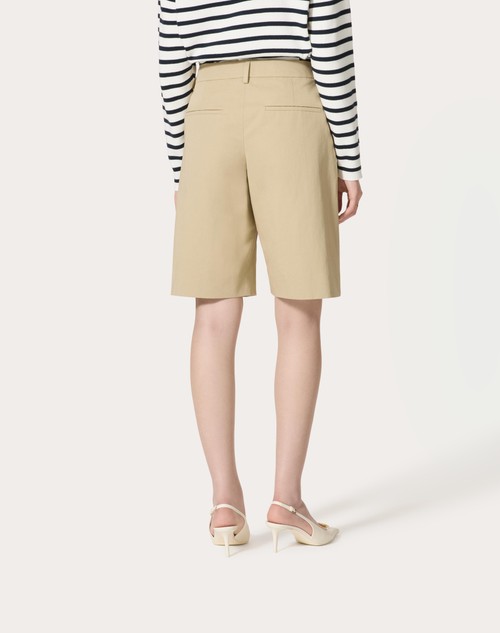 Red Valentino BERMUDA IN DIAGONAL COTTON LINEN Nuovo
