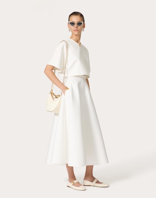 Red Valentino GONNA MIDI IN LIGHT DOUBLE SPLITTABLE GABARDINE Economico