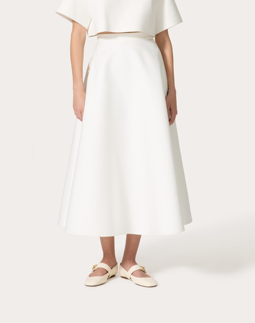 Red Valentino GONNA MIDI IN LIGHT DOUBLE SPLITTABLE GABARDINE Economico