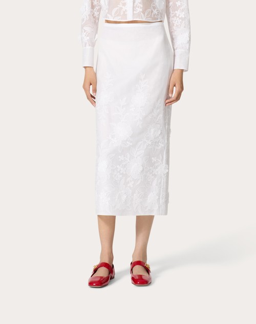 Red Valentino GONNA MIDI IN CAMELLIA ORGANDIS Online