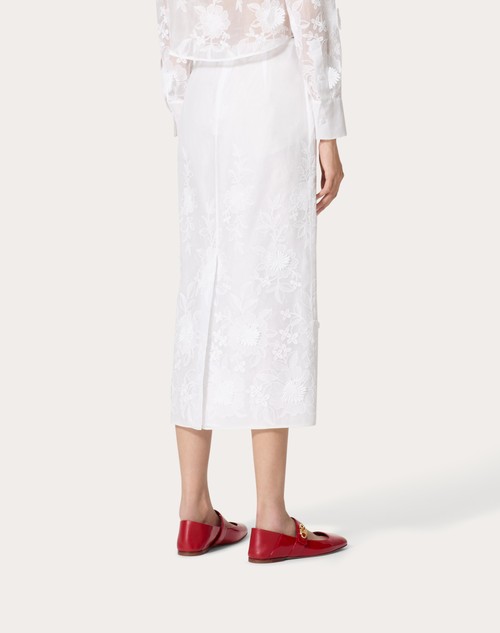 Red Valentino GONNA MIDI IN CAMELLIA ORGANDIS Online