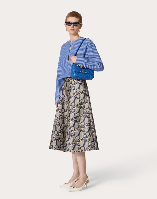 Red Valentino GONNA MIDI IN BROCCATO METAMORPHOS TULIPS Vendita Calda