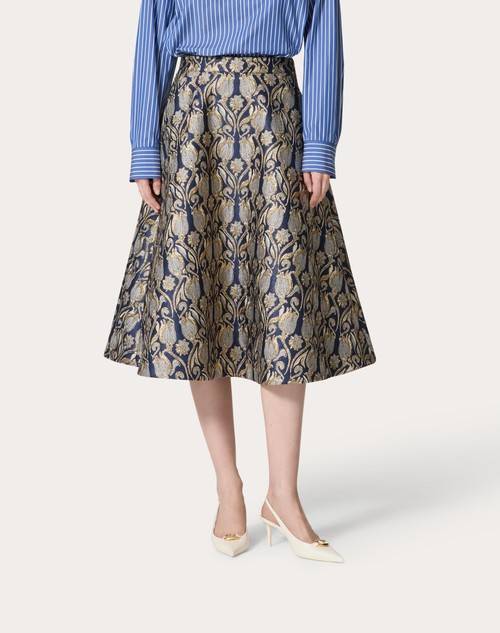 Red Valentino GONNA MIDI IN BROCCATO METAMORPHOS TULIPS Vendita Calda