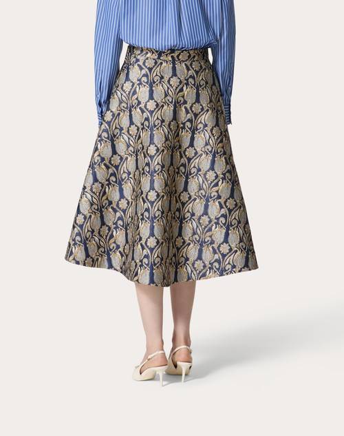 Red Valentino GONNA MIDI IN BROCCATO METAMORPHOS TULIPS Vendita Calda