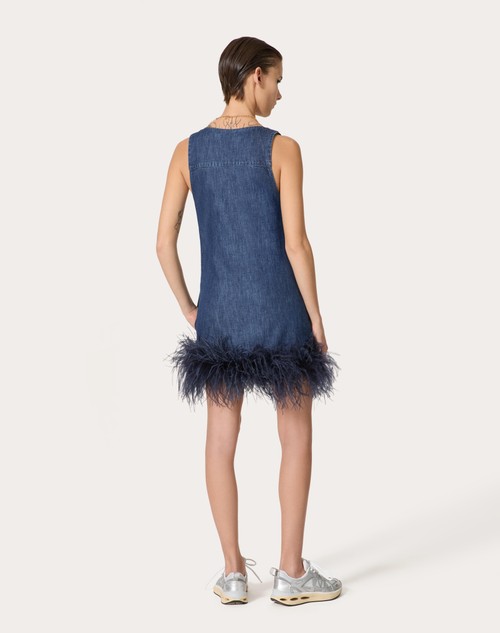 Red Valentino ABITO CORTO IN CHAMBRAY DENIM Nuovo