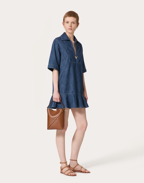 Red Valentino ABITO CORTO IN CHAMBRAY DENIM Qualità
