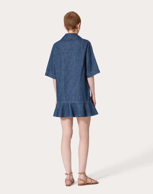 Red Valentino ABITO CORTO IN CHAMBRAY DENIM Qualità