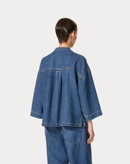 Red Valentino KAFTANO IN DENIM BLU MEDIO Vendita