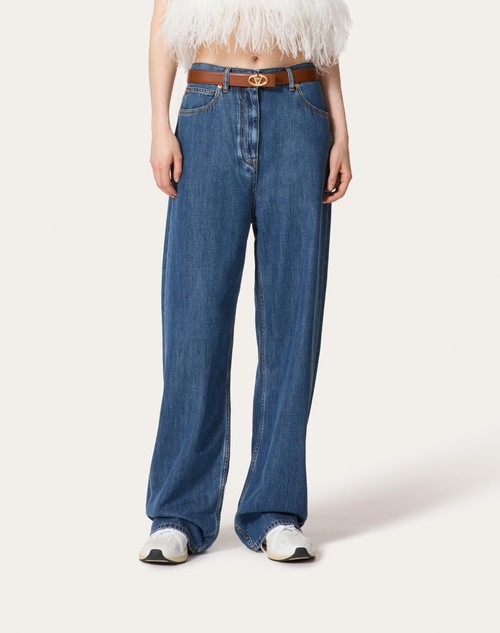 Red Valentino PANTALONI IN DENIM BLU MEDIO Promozione