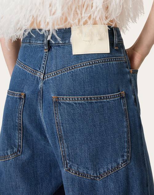 Red Valentino PANTALONI IN DENIM BLU MEDIO Promozione