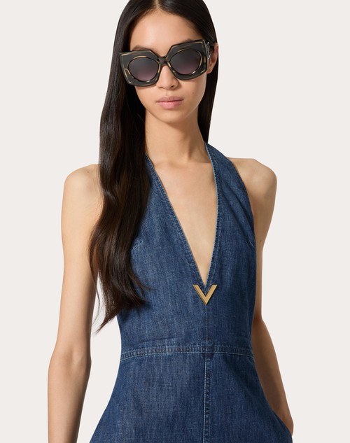 Red Valentino TUTA IN CHAMBRAY DENIM Pezzi Unici