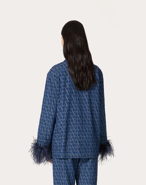 Red Valentino CAMICIA IN DENIM TOILE ICONOGRAPHE MEDIUM BLUE Soddisfazione Garantita