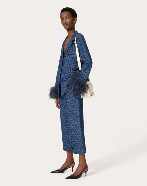 Red Valentino PANTALONI IN DENIM TOILE ICONOGRAPHE MEDIUM BLUE Qualità Garantita