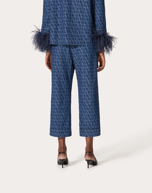 Red Valentino PANTALONI IN DENIM TOILE ICONOGRAPHE MEDIUM BLUE Qualità Garantita