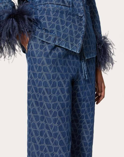 Red Valentino PANTALONI IN DENIM TOILE ICONOGRAPHE MEDIUM BLUE Qualità Garantita
