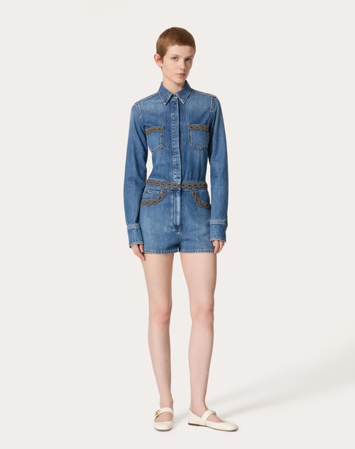 Red Valentino TUTA IN DENIM BLU MEDIO RICAMATA Fino Al -60%