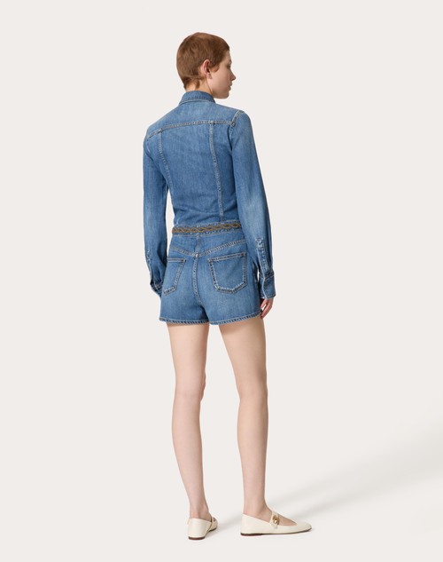 Red Valentino TUTA IN DENIM BLU MEDIO RICAMATA Fino Al -60%