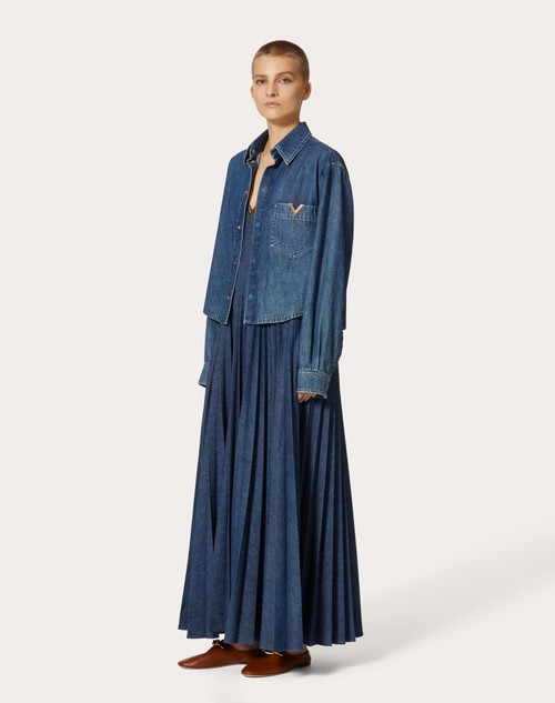 Red Valentino CAMICIA IN CHAMBRAY DENIM Sottocosto