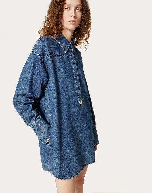 Red Valentino ABITO IN CHAMBRAY DENIM Convenienza