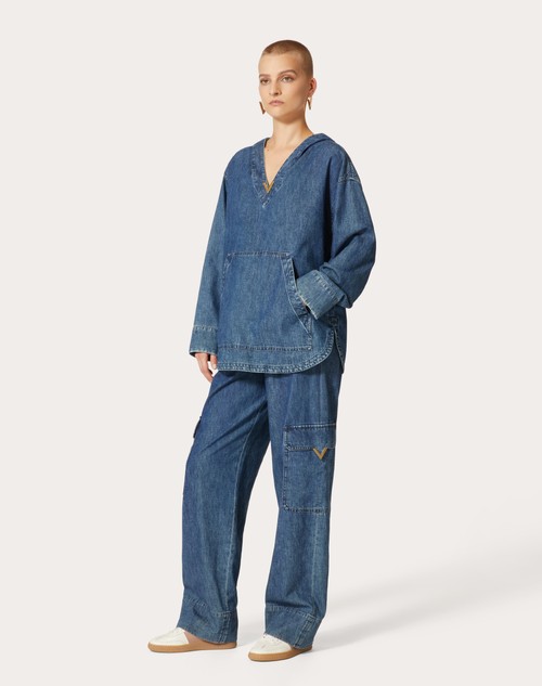 Red Valentino KAFTANO IN CHAMBRAY DENIM Novità
