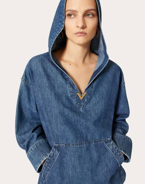 Red Valentino KAFTANO IN CHAMBRAY DENIM Novità