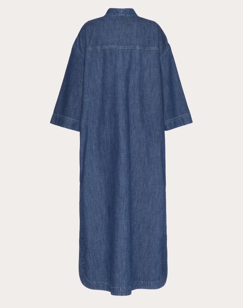 Red Valentino KAFTANO IN CHAMBRAY DENIM Offerta