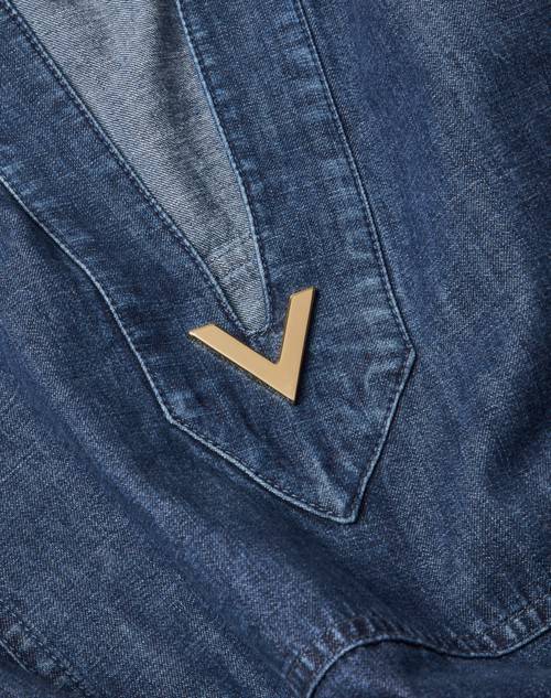 Red Valentino KAFTANO IN CHAMBRAY DENIM Offerta