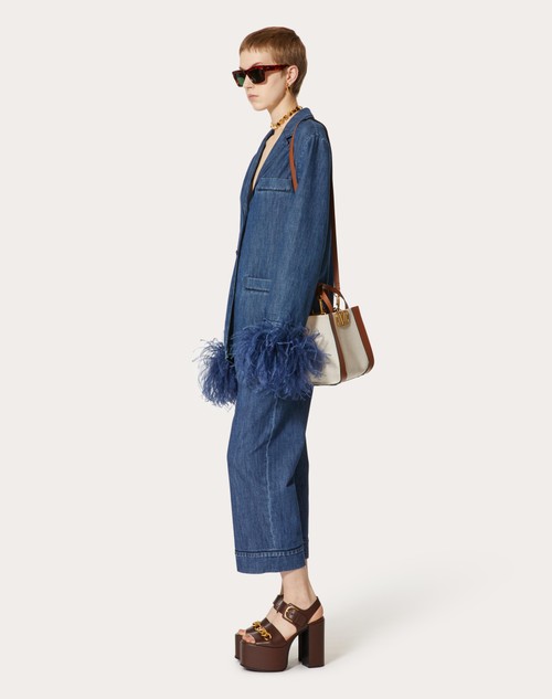 Red Valentino PANTALONE IN CHAMBRAY DENIM Online