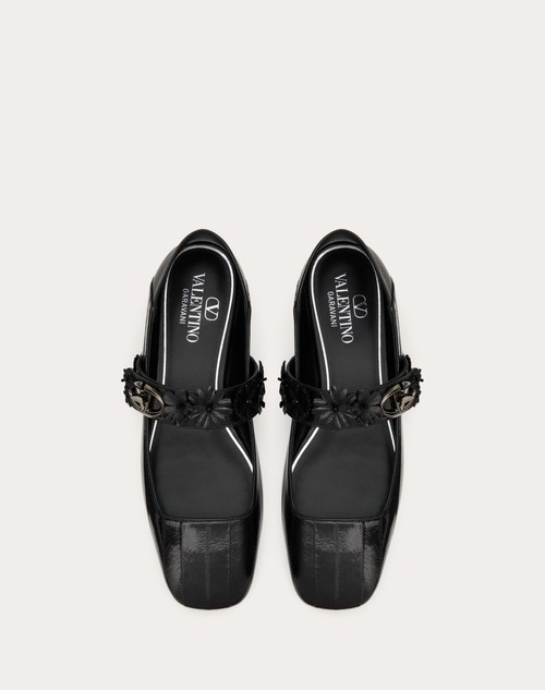 Red Valentino BALLERINA MARY-JANE VLOGO LOCKER IN ANGUILLA CON APPLICAZIONE DI FIORI Vendite Flash