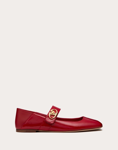 Red Valentino BALLERINA MARY-JANE VLOGO LOCKER IN NAPLACK