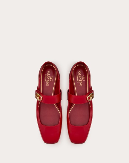Red Valentino BALLERINA MARY-JANE VLOGO LOCKER IN NAPLACK Nuova