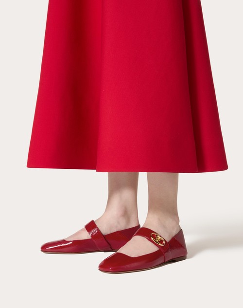 Red Valentino BALLERINA MARY-JANE VLOGO LOCKER IN NAPLACK Nuova