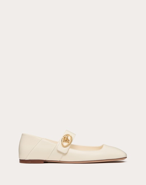 Red Valentino BALLERINA MARY-JANE VLOGO LOCKER IN VITELLO