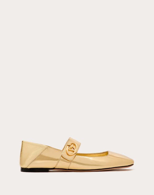 Red Valentino BALLERINA MARY-JANE VLOGO LOCKER IN VITELLO SPECCHIO