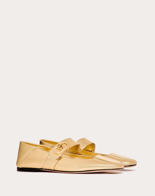 Red Valentino BALLERINA MARY-JANE VLOGO LOCKER IN VITELLO SPECCHIO Italia