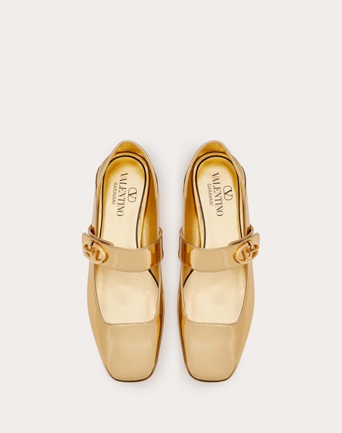 Red Valentino BALLERINA MARY-JANE VLOGO LOCKER IN VITELLO SPECCHIO Italia