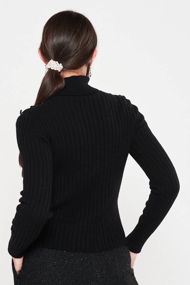 Rrocco Ragni Maglia a collo alto con bottoni Sconto