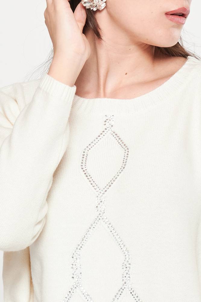 Rrocco Ragni Maglia a girocollo con cristalli Shopping Online