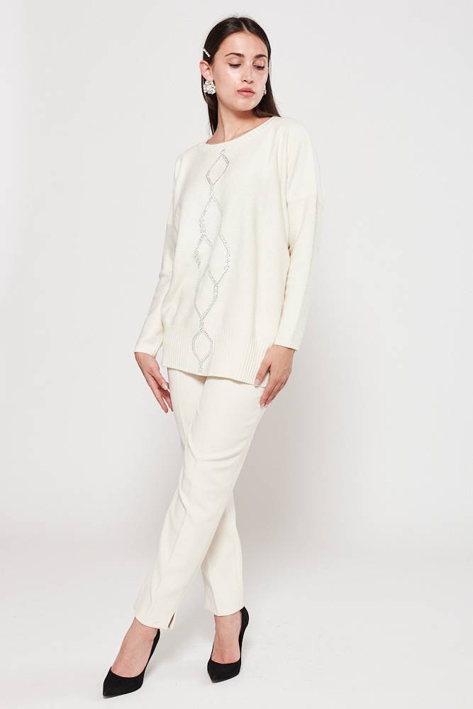 Rrocco Ragni Maglia a girocollo con cristalli Shopping Online