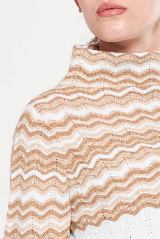 Rrocco Ragni Maglia a fantasia con collo a cratere Shopping Online