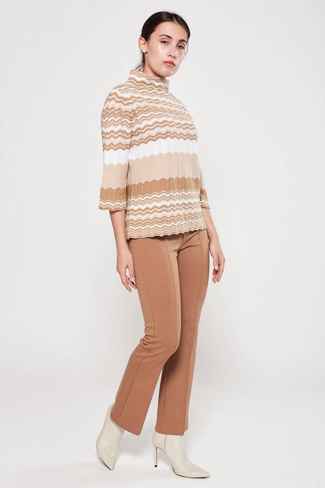 Rrocco Ragni Maglia a fantasia con collo a cratere Shopping Online