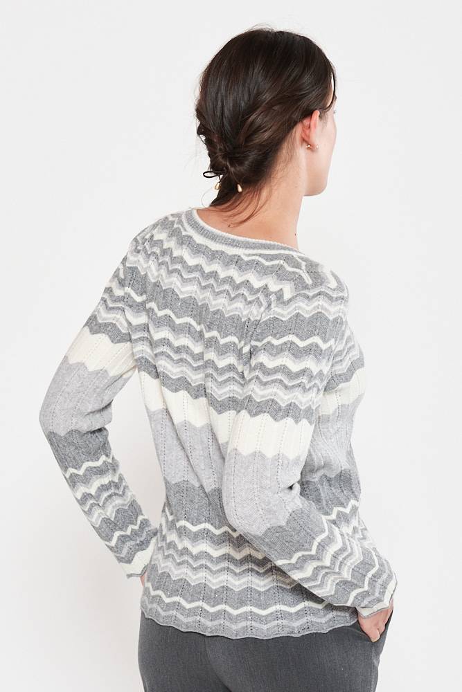 Rrocco Ragni Maglia a fantasia con scollo a V Affare Del Giorno