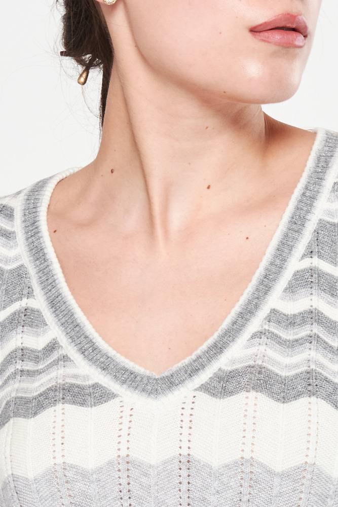 Rrocco Ragni Maglia a fantasia con scollo a V Affare Del Giorno