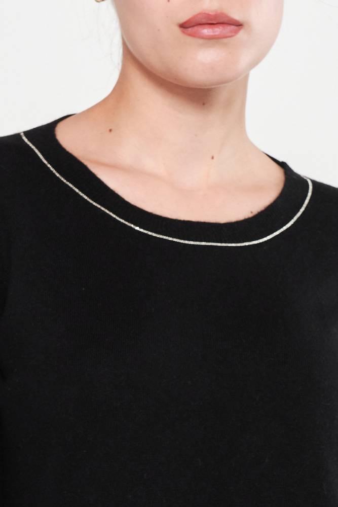 Rrocco Ragni Maglia scollo a barca con monile Vendita Economica