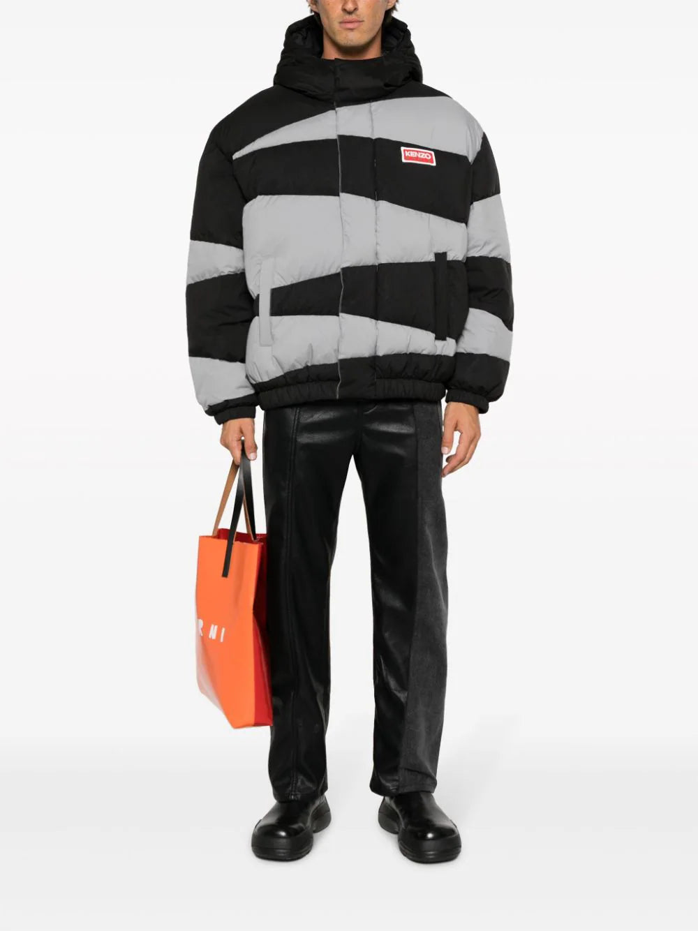 KENZO 'kenzo dazzle stripe' hooded parka Promozione Limitata