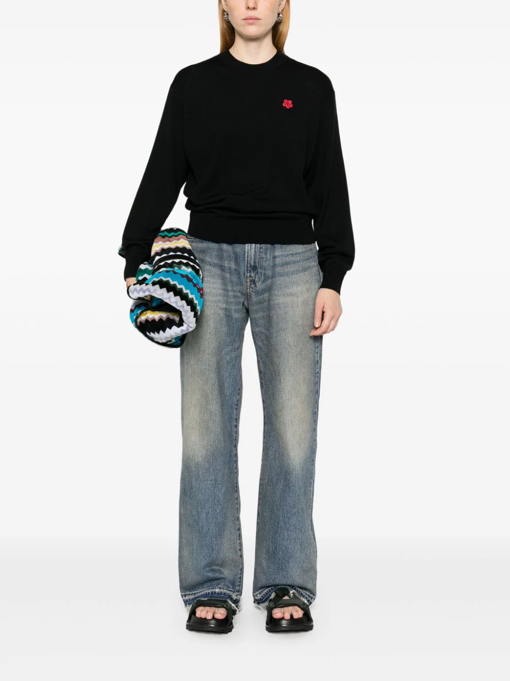 KENZO 'boke flower' embroidered wool sweater In Vendita